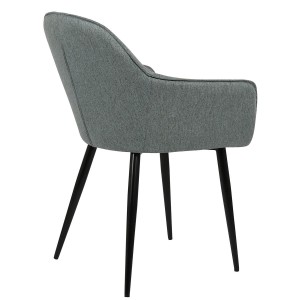 Silla de Confidente TAMARA, Patas Negras, en Tela color Negro