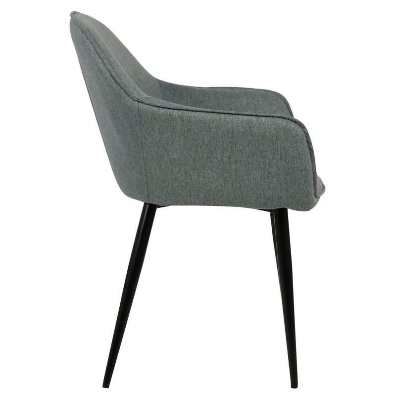 Silla de Confidente TAMARA, Patas Negras, en Tela color Negro