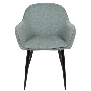 Silla de Confidente TAMARA, Patas Negras, en Tela color Negro