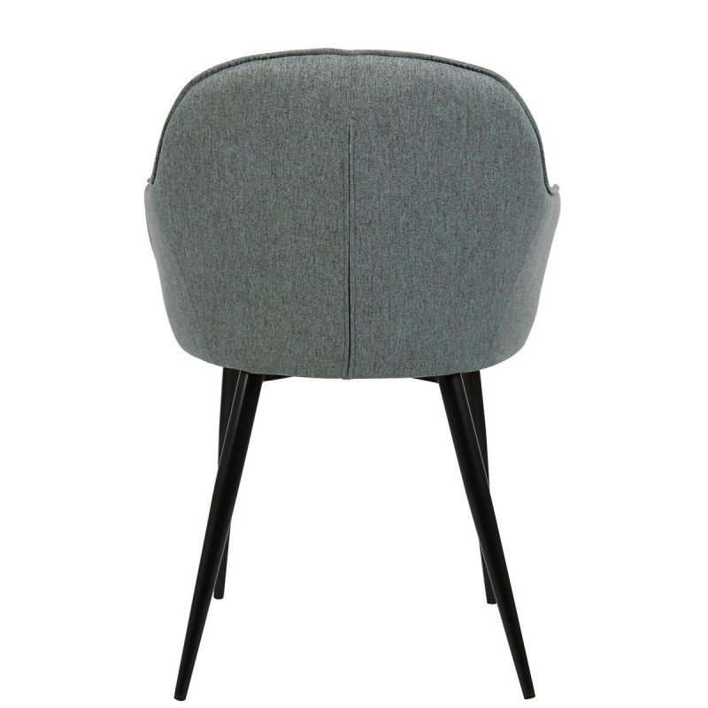 Silla de Confidente TAMARA, Patas Negras, en Tela color Negro