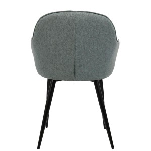 Silla de Confidente TAMARA, Patas Negras, en Tela color Negro