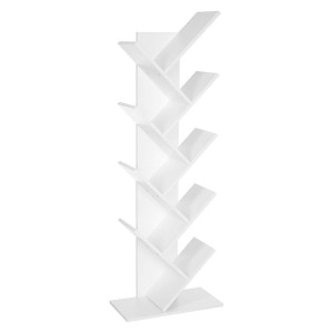 Librería MALIKA, Forma de Árbol, en Madera color Blanco