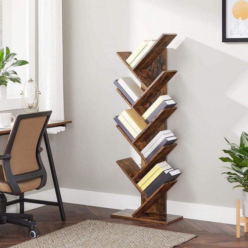 Librería MALIKA, Forma de Árbol, en Madera color Blanco