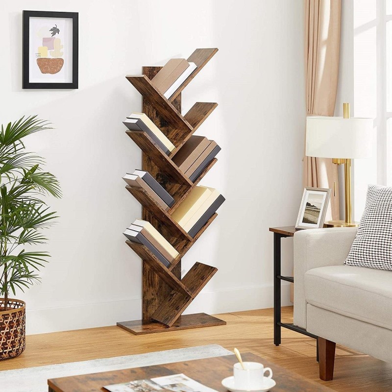 Librería MALIKA, Forma de Árbol, en Madera color Blanco