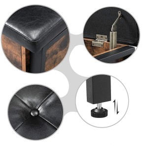 Banco con Almacenaje MATED, en Madera y Metal, color Negro y Marrón Oscuro