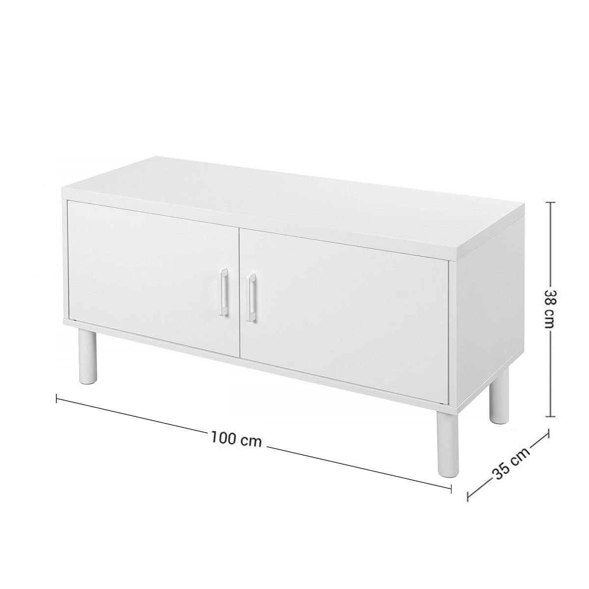 Armario MODERN, 100x35x38 cm, Diseño Moderno, en Metal y Madera, color Negro y Marrón Oscuro