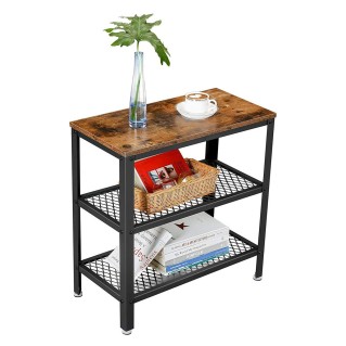 Mesa Auxiliar AVRIL, en Metal y Madera, color Negro y Marrón Oscuro 2