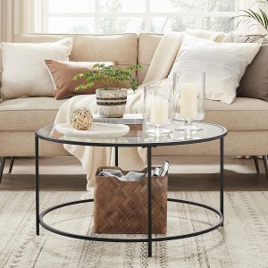 Mesa auxiliar de cristal TIVOLI, Estructura color Dorado