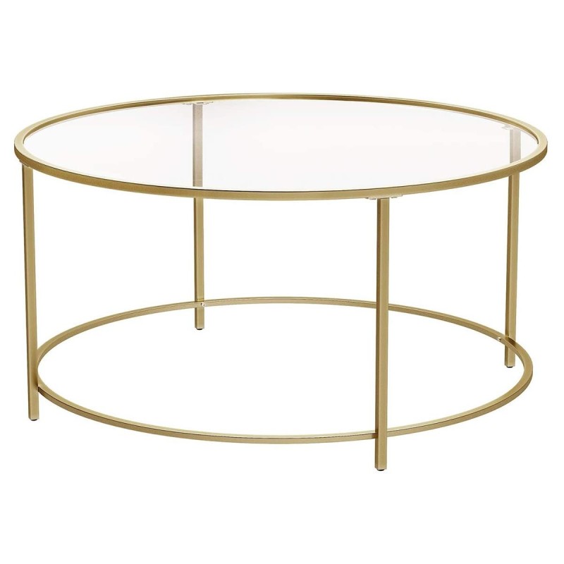 Mesa auxiliar de cristal TIVOLI, Estructura color Dorado