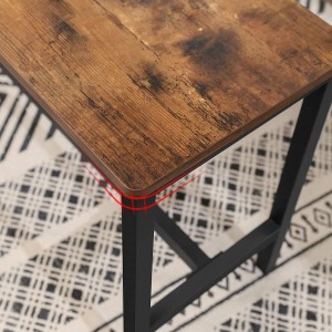 Juego de 2 Bancos MANDALA, en Madera y Metal, color Negro y Marrón Oscuro