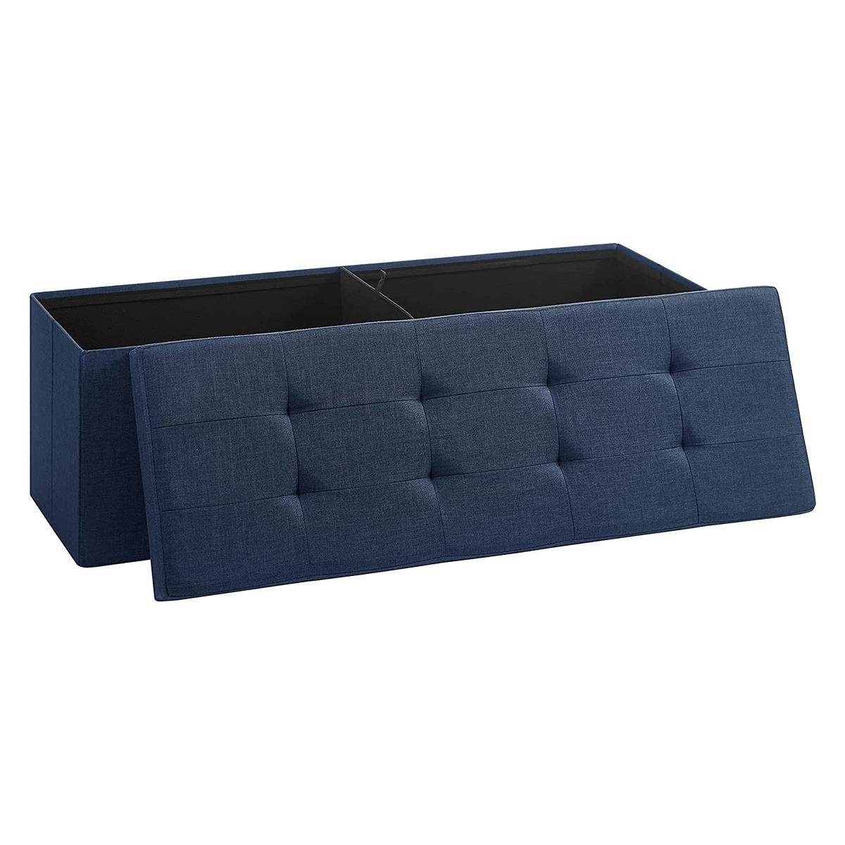 Banco con Almacenaje SIDNEY, Dimensiones 110x38x38 cm, en Madera y Tela, color Gris Claro