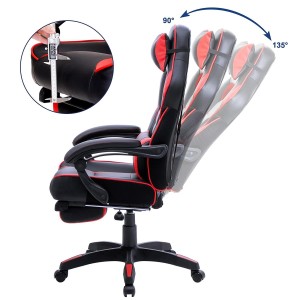 Silla Gaming ROBIN en Piel Negra y Roja