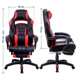 Silla Gaming ROBIN en Piel Negra y Roja