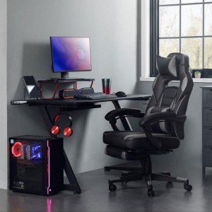 Silla Gaming ROBIN en Piel Negra y Roja