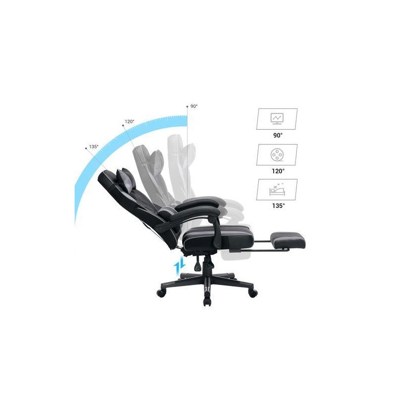 Silla Gaming ROBIN en Piel Negra y Roja
