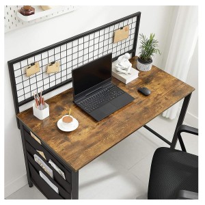 Mesa de Oficina RENEGADE, Estructura Metálica, Madera color Marrón Oscuro