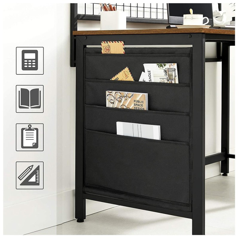 Mesa de Oficina RENEGADE, Estructura Metálica, Madera color Marrón Oscuro