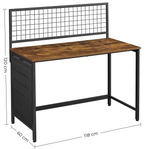 Mesa de Oficina RENEGADE, Estructura Metálica, Madera color Marrón Oscuro