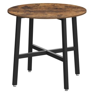 Mesa Auxiliar POLY, en Madera y Metal, color Negro y Marrón Oscuro