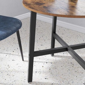 Mesa Auxiliar POLY, en Madera y Metal, color Negro y Marrón Oscuro