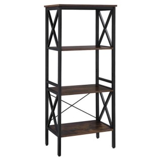 Estantería PARIS, Diseño moderno e industrial, en Metal y Madera, color Roble Oscuro 2