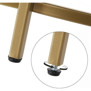 Mesa Auxiliar GOLD, Estructura Metálica Dorada con Superficie de Cristall