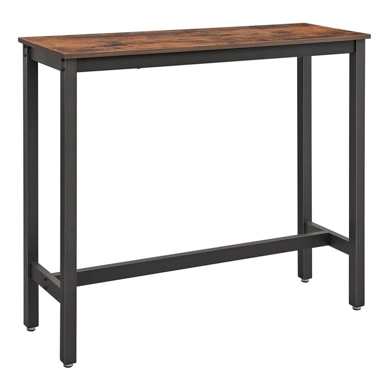 Mesa Alta MASTER, en Metal y Madera, color Negro y Marrón Oscuro