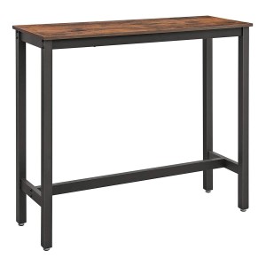 Mesa Alta MASTER, en Metal y Madera, color Negro y Marrón Oscuro
