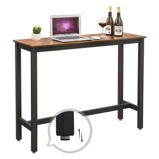 Mesa Alta MASTER, en Metal y Madera, color Negro y Marrón Oscuro 2