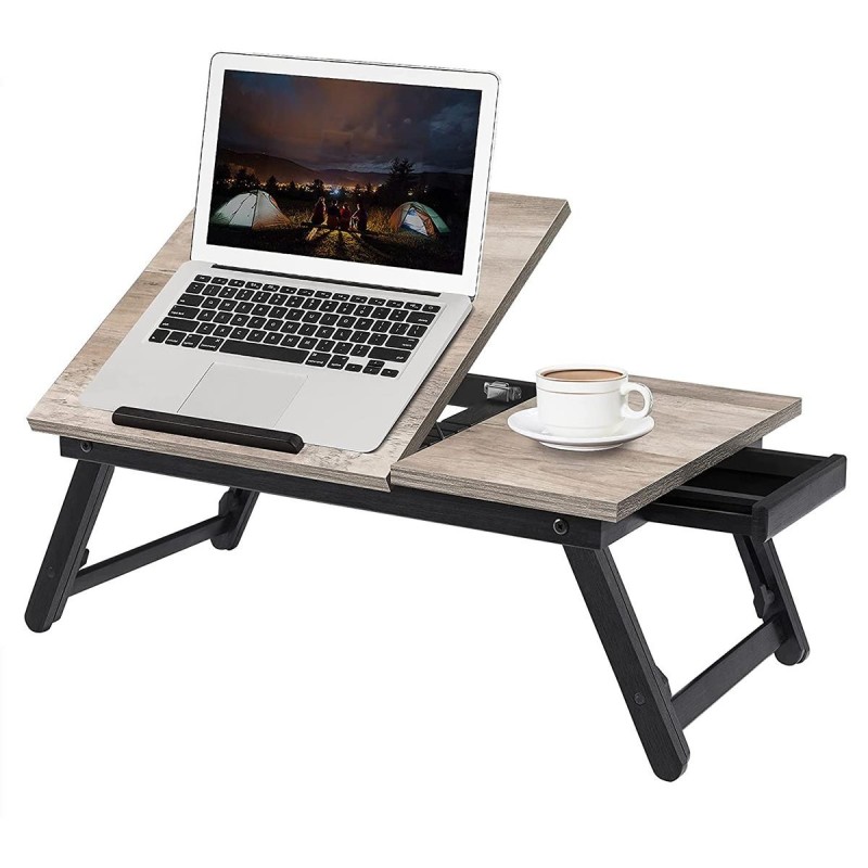 Soporte para Pantalla OLSON, Totalmente Ajustable, en Metal y Madera color Gris