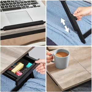 Soporte para Pantalla OLSON, Totalmente Ajustable, en Metal y Madera color Gris