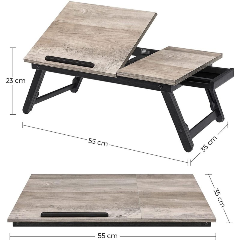 Soporte para Pantalla OLSON, Totalmente Ajustable, en Metal y Madera color Gris