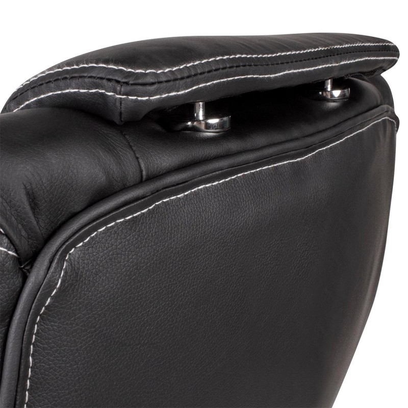 Silla de Oficina VIDA, Brazos Abatibles y Reposacabezas Ajustable, en Piel color Negro