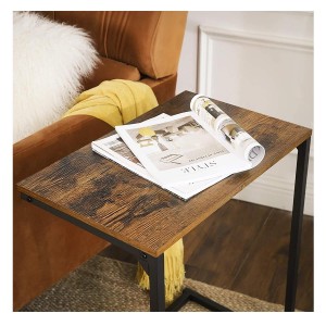 Mesa Auxiliar multifuncional LESTER, color Negro y Marrón Oscuro