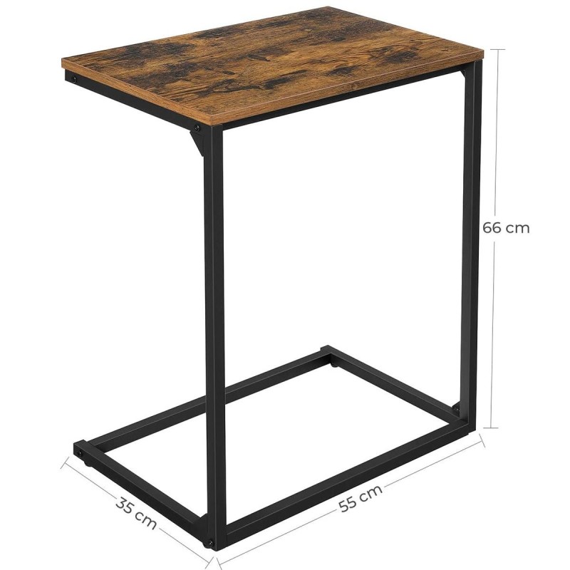 Mesa Auxiliar multifuncional LESTER, color Negro y Marrón Oscuro