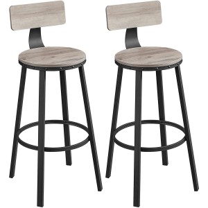 Set de dos taburetes KODI, en metal y madera color Marrón