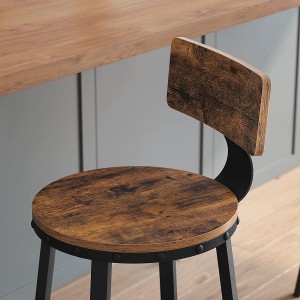 Set de dos taburetes KODI, en metal y madera color Marrón