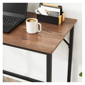 Mesa de Oficina EDENYA,en Metal y Madera, color Negro y Marrón Avellana