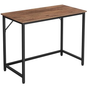 Mesa de Oficina EDENYA,en Metal y Madera, color Negro y Marrón Avellana
