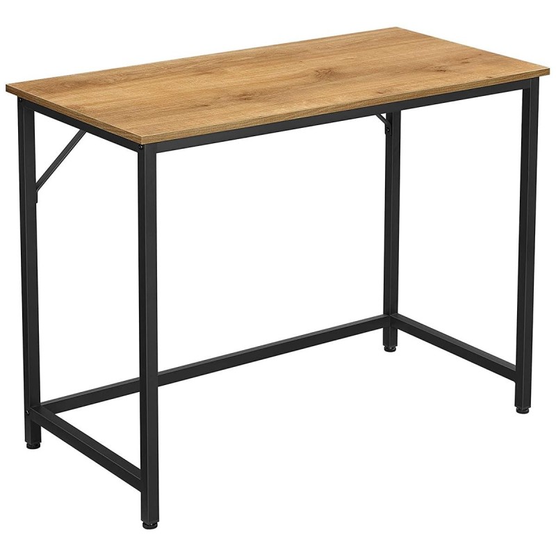 Mesa de Oficina EDENYA,en Metal y Madera, color Negro y Marrón Avellana