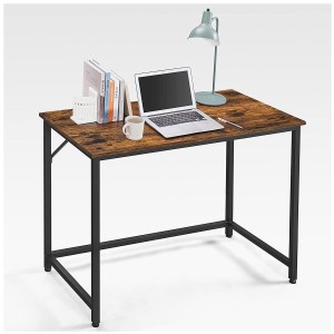 Mesa de Oficina EDENYA,en Metal y Madera, color Negro y Marrón Avellana