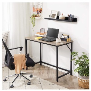 Mesa de Oficina EDENYA,en Metal y Madera, color Negro y Marrón Avellana