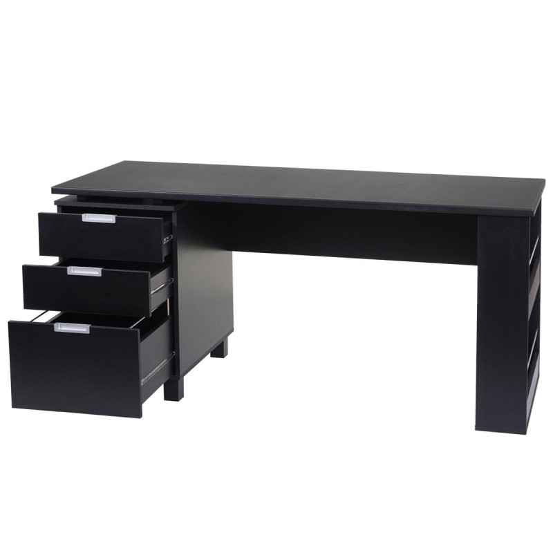 Mesa de Ordenador MUNICH, con Cajones, en Madera color Negro