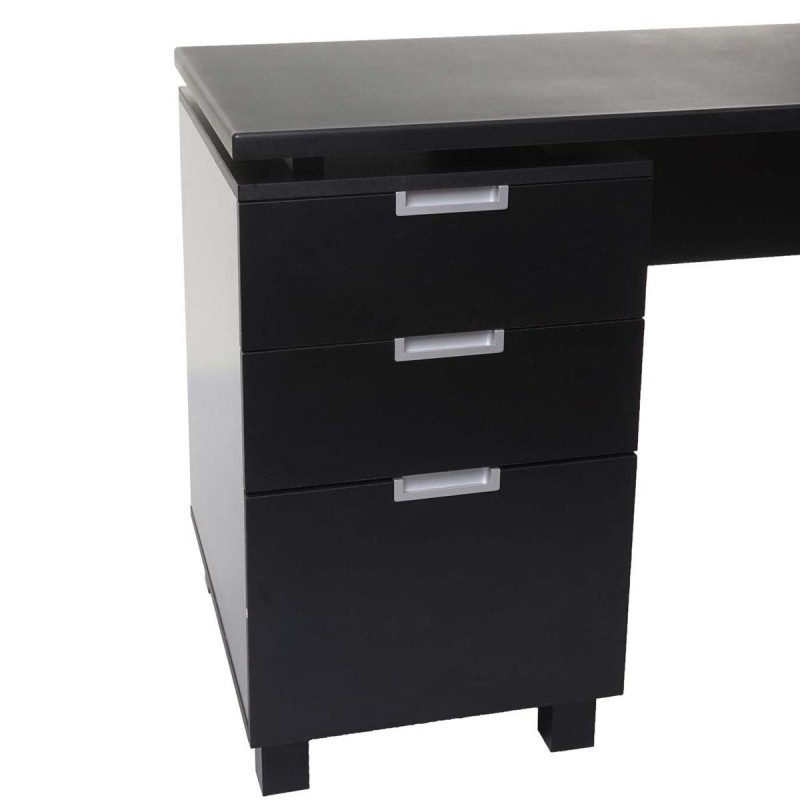 Mesa de Ordenador MUNICH, con Cajones, en Madera color Negro