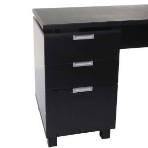 Mesa de Ordenador MUNICH, con Cajones, en Madera color Negro
