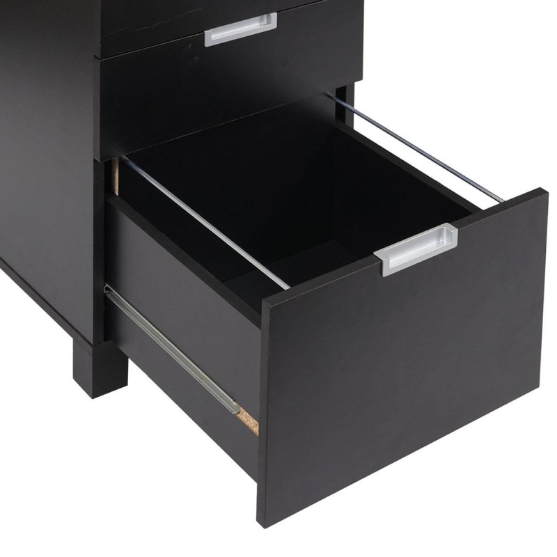 Mesa de Ordenador MUNICH, con Cajones, en Madera color Negro