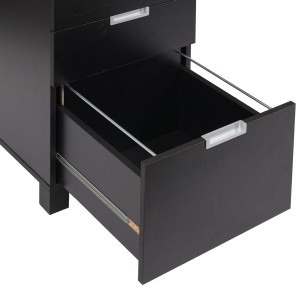 Mesa de Ordenador MUNICH, con Cajones, en Madera color Negro