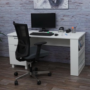 Mesa de Ordenador MUNICH, con Cajones, en Madera color Negro