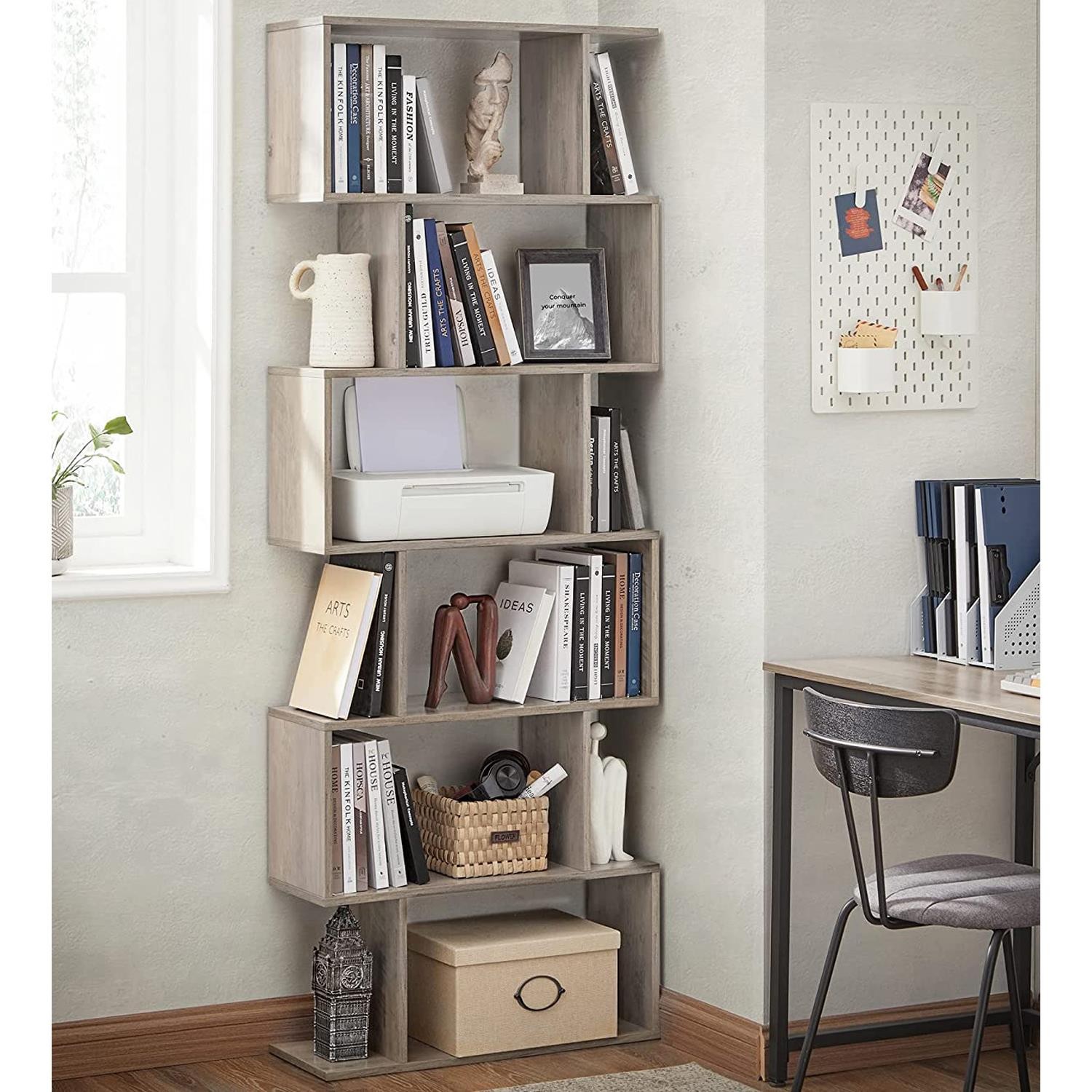 Estantería KISTA, 70x24x190 cm, Diseño Moderno, en Madera color Blanco