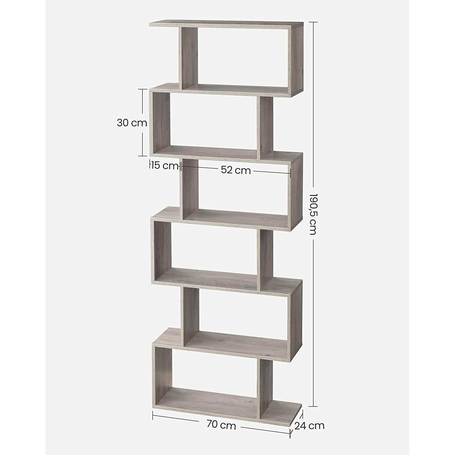 Estantería KISTA, 70x24x190 cm, Diseño Moderno, en Madera color Blanco